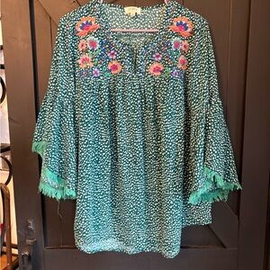 HEIMISH USA Green Floral Patterned Blouse